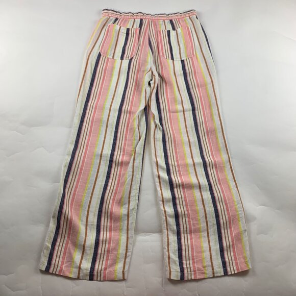 Old Navy Bright Stripe Linen Blend Pull On Wide Leg Lounge Pant S - Picture 5 of 6
